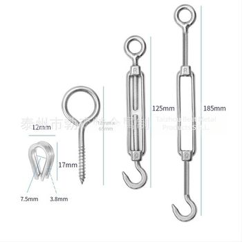 Kit de suspensie din cablu de oțel inoxidabil cu PVC (Bircant), cu cârlige și dispozitive de tensionare a frânghiei
