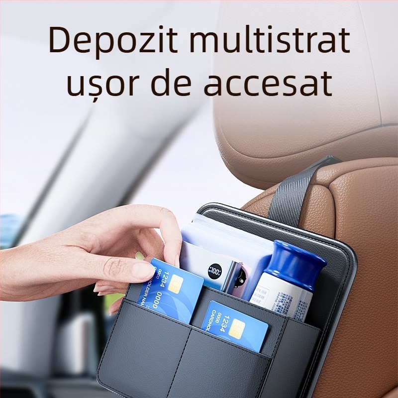 Holder pentru șervețele pe partea laterală a scaunului auto, piele, Cabron, personalizabil, etichetă privată disponibilă