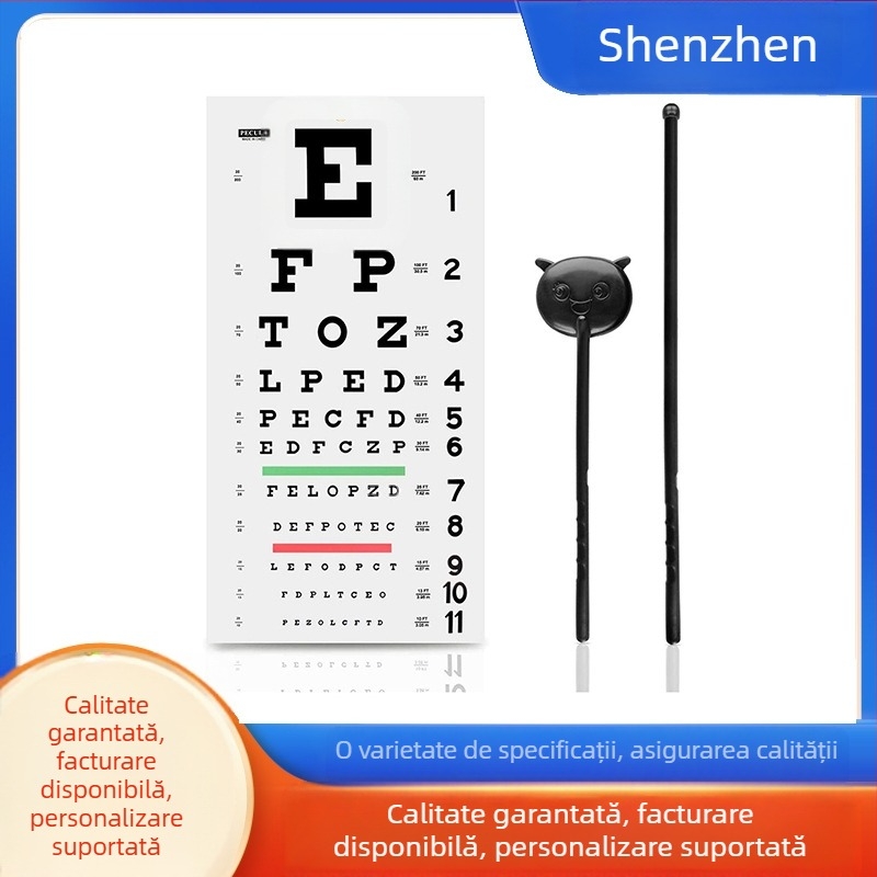 Diagramă de vedere pentru uz casnic, pentru copii, diagramă E, design tip C, ilustrație desen animat, tabel de testare a vederii, personalizabil