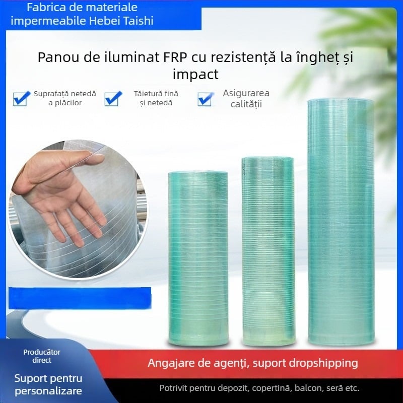 Panou FRP transparent pentru seră — rezistent la foc, 0,8–3 mm, panou de iluminare