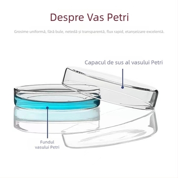 Plăci Petri din sticlă borosilikată de înaltă rezistență pentru cultură de celule și bacterii — echipament educațional de laborator, Kangda