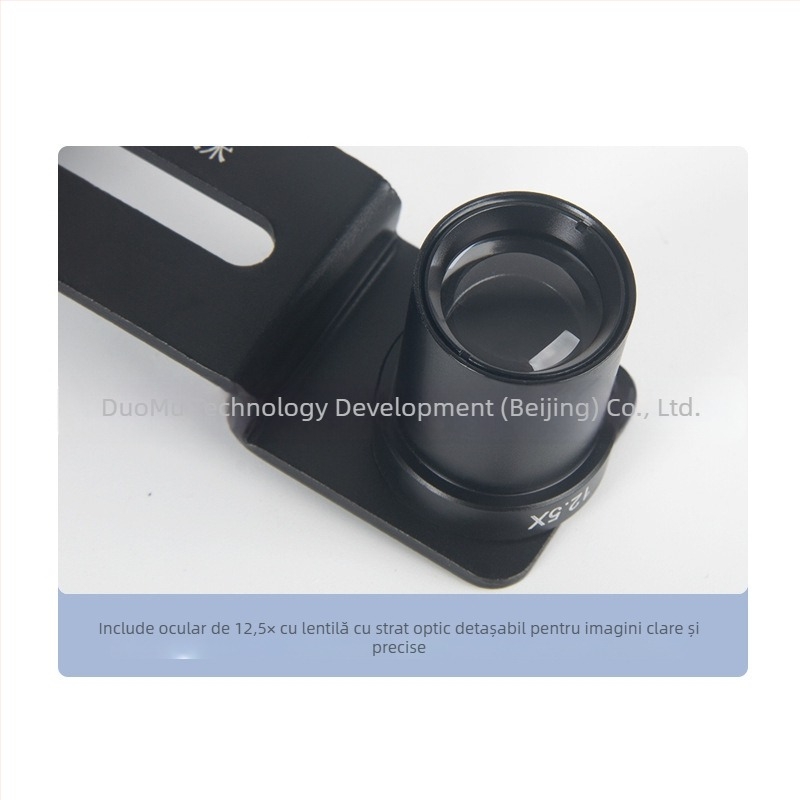 Clește metalic pentru microscop, clip pentru conectare la telefon, vizualizare, fotografiere și înregistrare video, ocular 12,5x