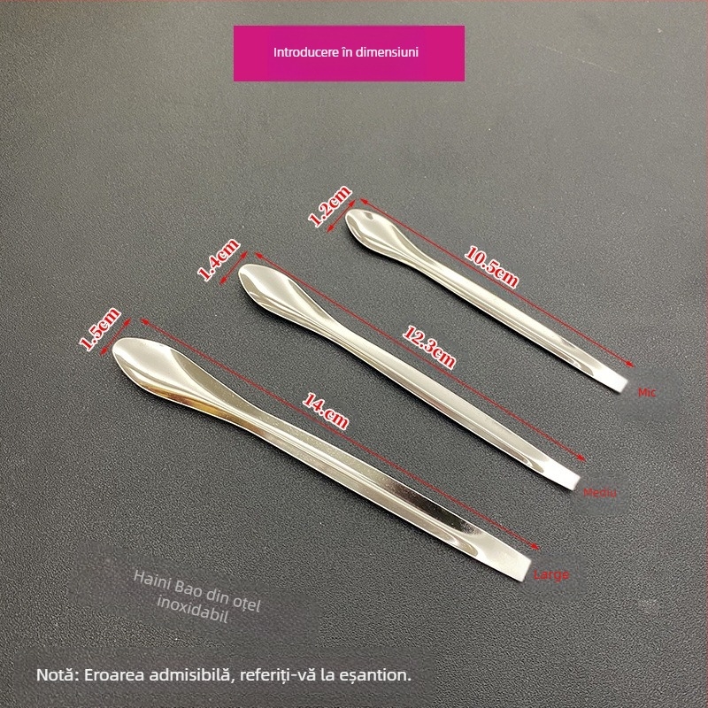 Set linguri de laborator din oțel inoxidabil, trei piese, 10 seturi în cutie