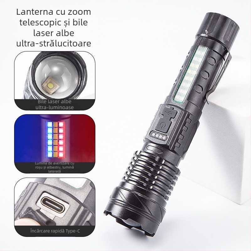 TL-54 Lanteră de mână USB reîncărcabilă, iluminare de urgență pentru exterior, COB lampă de lucru, 5W LED