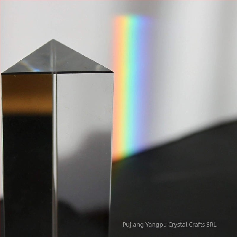 Prismă optică triunghiulară din sticlă cristal, pentru fotografie și videografie, Yangpu.