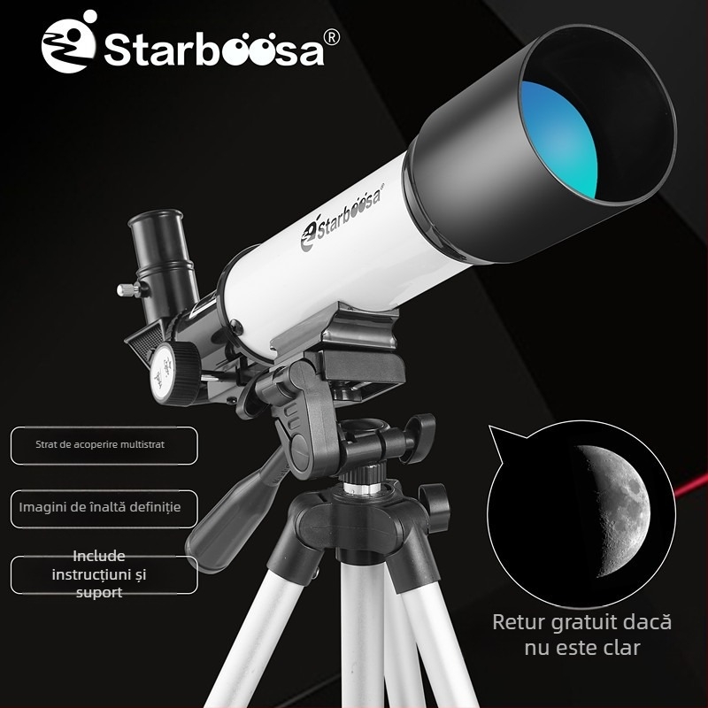 Telescop astronomic cu rezoluție înaltă, cu mărire mare, model F36050AZM, trepied