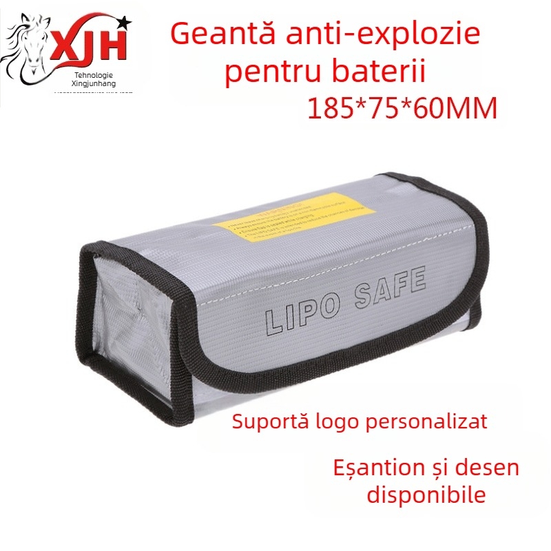 XJH Geantă de stocare pentru baterii Li pentru model de avion, Rezistentă la explozie, Rezistentă la foc, Rezistentă la flăcări, Construcție din cauciuc