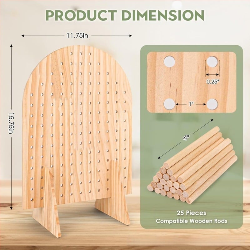 Raft de afișaj din lemn, cu placă de cui, stil modern minimalist