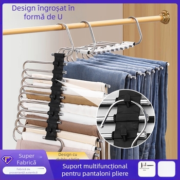 Xufeng Suport pentru pantaloni — sistem telescopic pliabil, din oțel inoxidabil și ABS, anti-derapant, 50 bucăți pe cutie