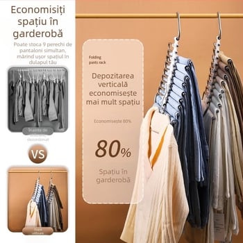 Xufeng Suport pentru pantaloni — sistem telescopic pliabil, din oțel inoxidabil și ABS, anti-derapant, 50 bucăți pe cutie