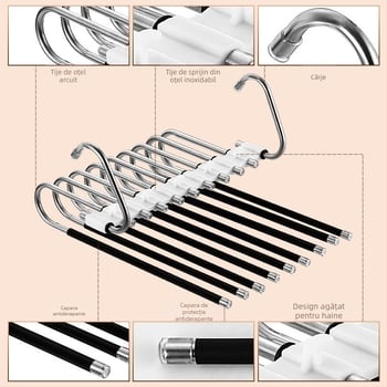 Xufeng Suport pentru pantaloni — sistem telescopic pliabil, din oțel inoxidabil și ABS, anti-derapant, 50 bucăți pe cutie