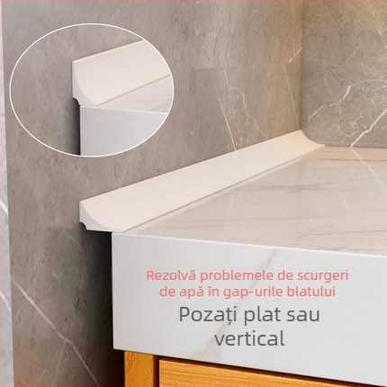 Barieră de apă din silicon moale pentru marginea blatului de bucătărie și marginea chiuvetei, etanșare pentru suprafața chiuvetei din baie