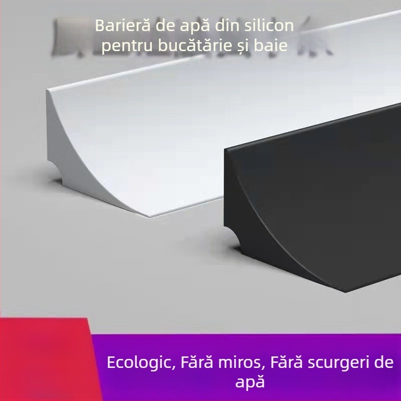 Barieră de apă din silicon moale pentru marginea blatului de bucătărie și marginea chiuvetei, etanșare pentru suprafața chiuvetei din baie
