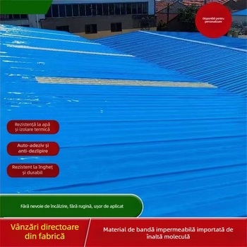 Rulou autoadeziv pentru acoperiș, etanșare și izolație termică, UV‑rezistent și durabil, fibră de poliester cu miez PE, structură stratificată, rolă