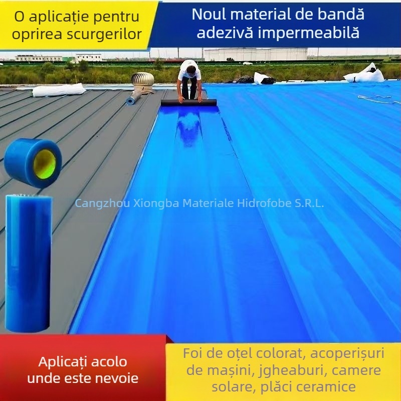 Rulou autoadeziv pentru acoperiș, etanșare și izolație termică, UV‑rezistent și durabil, fibră de poliester cu miez PE, structură stratificată, rolă