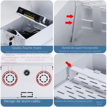 Carcasă exterioră impermeabilă, cu lacăt, pentru monitorizare, capac din plastic tip clapetă, pentru instalații de joasă tensiune