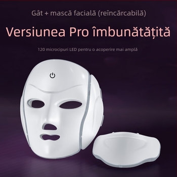 Mască facială cu gât, frumusețe foton, masaj pentru ochi, rejuvenare și luminozare a pielii; reîncărcabilă; pentru uz casnic sau profesional