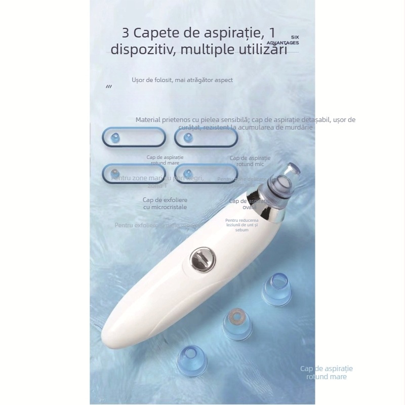 Dispozitiv electric pentru eliminarea acneei și a punctelor negre - instrument de curățare a porilor, reîncărcabil, pentru uz casnic