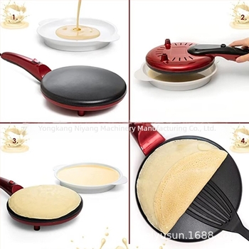 Tigaie electrică pentru clătite și vafe din aluminiu, NY, design modern minimalist, logo OEM, ambalaj 24 buc.