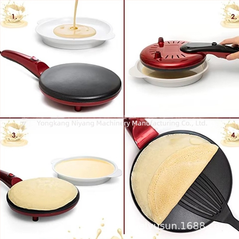 Tigaie electrică pentru clătite și vafe din aluminiu, NY, design modern minimalist, logo OEM, ambalaj 24 buc.