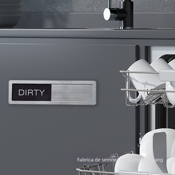 Magnet acril pentru mașina de vase cu indicator Curat/Murdar, imprimare UV, etichetă de catering personalizabilă