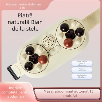 Dispozitiv de masaj pentru abdomen, cu compresie caldă, model A8, alimentare prin încărcare, control cu buton, greutate 1,35 kg
