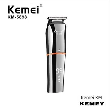 KEMEI KM-5898 aparat de tuns electric USB-reîncărcabil cu afișaj LCD și lame din oțel inoxidabil