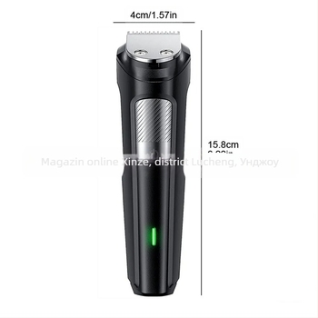 Mașină de tuns păr electrică profesională cu baterie încorporată, lame din oțel inoxidabil, capac de tăiere detașabil și lavabil, rezistentă la apă