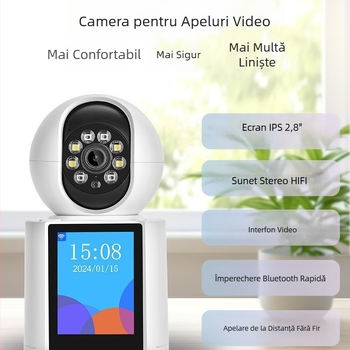 Cameră de monitorizare Wi‑Fi cu apel video bidirecțional pentru vârstnici și bebeluși, 2 MP, stocare TF, vedere de noapte