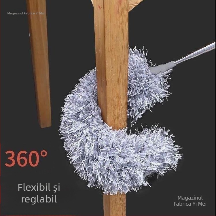 Perie de praf cu pene, eliminare electrostatică a prafului, tijă telescopică pentru curățarea tavanului și spațiilor greu accesibile
