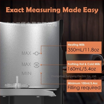 Mașină de spumat lapte pentru spumă caldă și rece, capacitate 400 ml, afișaj LED, control prin aplicație, curățare automată, 220V