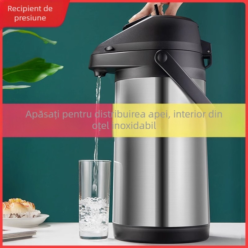 Termos cu presiune aer pentru uz casnic, capacitate mare, din oțel inoxidabil, rezervor interior