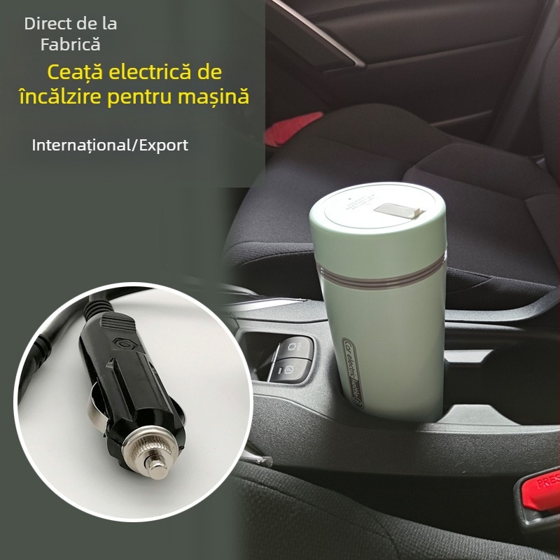 Ceașcă electrică de apă pentru autovehicule, 12V, temperatură reglabilă, capacitate sub 1 L, putere sub 1000W, încălzire prin șasiu