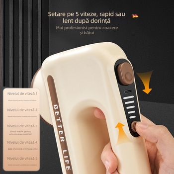 De Platinum Batator de ouă fără fir, cu 5 trepte, mâner de mână, 150W, max. 36V