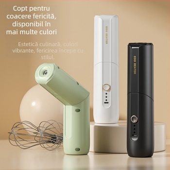 Mixer electric pentru ouă, oțel inoxidabil, fără fir, reîncărcabil, baterie 1200mAh, 1200 rpm, 15W (oțel inoxidabil; fără fir; 1200mAh; 1200 rpm; 15W)