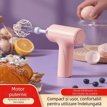 Mixer electric pentru ouă, oțel inoxidabil, fără fir, reîncărcabil, baterie 1200mAh, 1200 rpm, 15W (oțel inoxidabil; fără fir; 1200mAh; 1200 rpm; 15W)