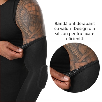 Protecții pentru coate din Spandex, cu model faguri, pentru fotbal și baschet; potrivite pentru alergare, ciclism, tenis și alte jocuri cu mingea