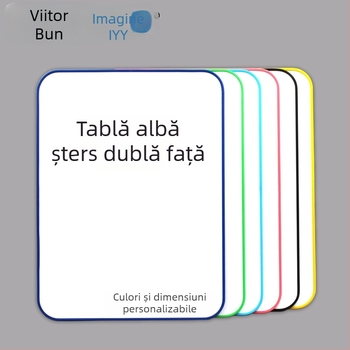 Tablă albă dublă fațetă din plastic, ștearsă, suprafață de scriere ne-magnetică, ajutor didactic personalizat pentru copii și elevi