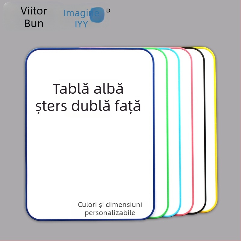 Tablă albă dublă fațetă din plastic, ștearsă, suprafață de scriere ne-magnetică, ajutor didactic personalizat pentru copii și elevi