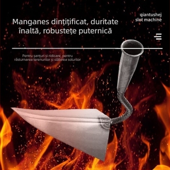 Lopată plată de grădină cu mâner din fier și corp din oțel cu conținut scăzut de carbon