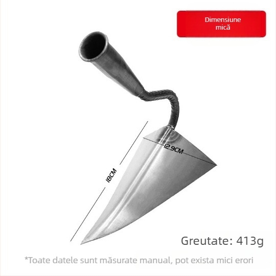 Lopată plată de grădină cu mâner din fier și corp din oțel cu conținut scăzut de carbon