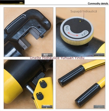 HY-16 tăietor hidraulic pentru armătură, pentru tăierea armăturii, interval de tăiere 4–16 mm, model HY-16, greutate 4 kg