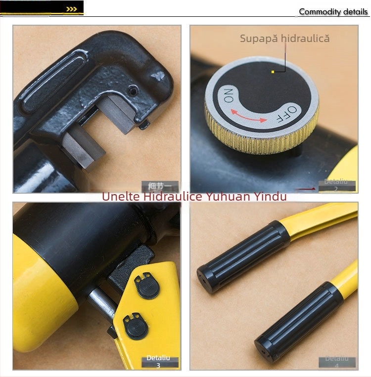 HY-16 tăietor hidraulic pentru armătură, pentru tăierea armăturii, interval de tăiere 4–16 mm, model HY-16, greutate 4 kg