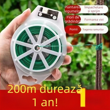 Sfoară de legat plante cu PVC acoperit, sârmă, 0,7–0,8 mm, pentru grădină, viță și plante înflorite