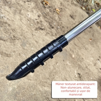 Grebă de grădină cu cap rotund, telescopică, din oțel cu conținut scăzut de carbon, dinți multipli, model 0302