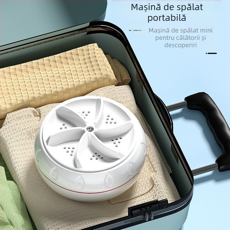 Mini mașină de spălat cu găleata pentru lenjerie intimă și șosete, curățare portabilă cu turbină, alimentare USB 5V, 30W, capacitate 901 ml