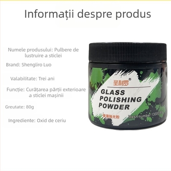 Sanliro Pulbere pentru lustruirea geamului auto – bază oxid de ceriu pentru îndepărtarea peliculei uleioase, îndepărtează petele de apă, durată de viață 3 ani, standard de calitate Q/GZHY 003-2025