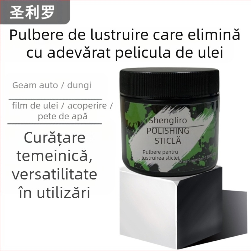 Sanliro Pulbere pentru lustruirea geamului auto – bază oxid de ceriu pentru îndepărtarea peliculei uleioase, îndepărtează petele de apă, durată de viață 3 ani, standard de calitate Q/GZHY 003-2025