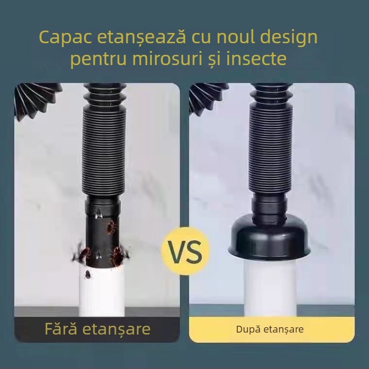 Fitings de drenaj pentru chiuvetă din ABS, formă S, tip tragere, design electroplatat bidirecțional, procesare personalizabilă