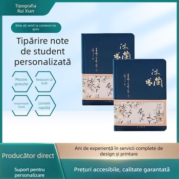 Caiet în stil chinezesc de la Sharp First — hârtie personalizabilă, ștanțare la cald, posibilitate de personalizare